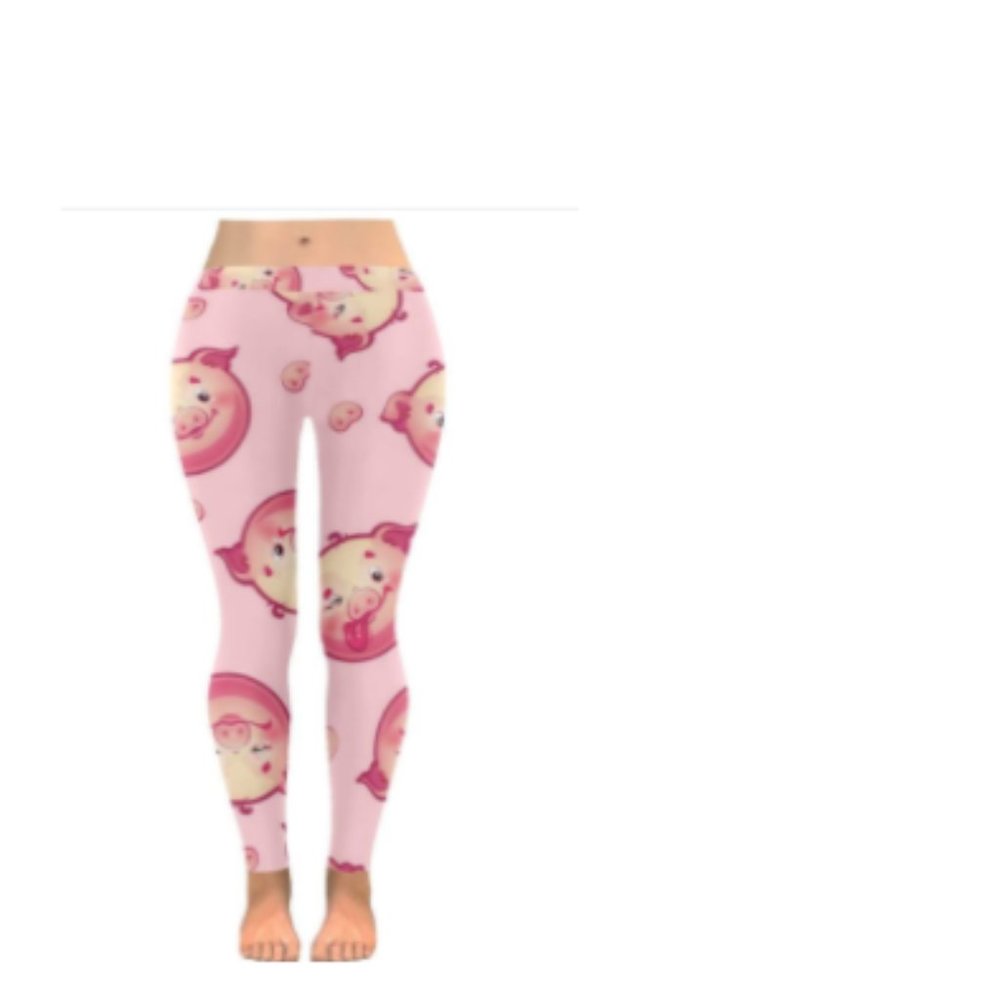 Womens Pink Pig Leggings